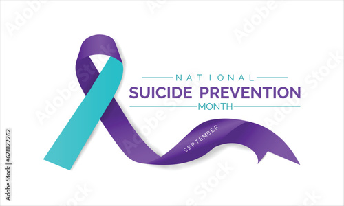 National suicide prevention month observed each year during September banner, Holiday, poster, card and background design. Vector illustration white and blue color background.