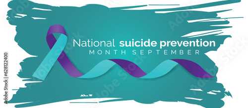 National suicide prevention month observed each year during September banner, Holiday, poster, card and background design. Vector illustration white and blue color background.