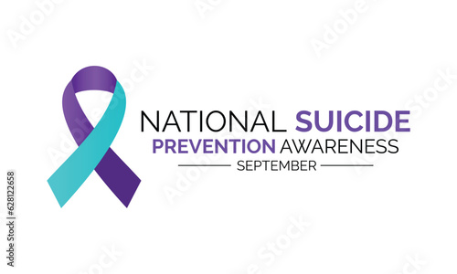 National suicide prevention month observed each year during September banner, Holiday, poster, card and background design. Vector illustration white and blue color background.