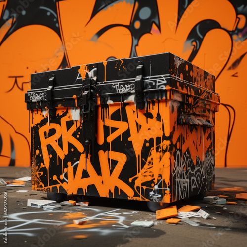 graffiti painted box