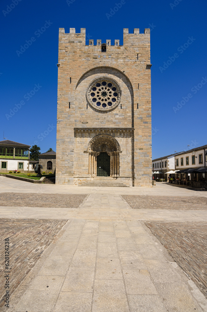 Portomarin, Spain- July 27, 2023: View of the Church San Nicolas de Portomarin