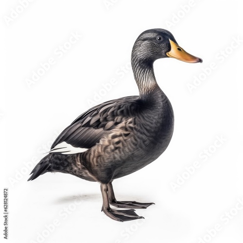 American black duck bird isolated on white. Generative AI