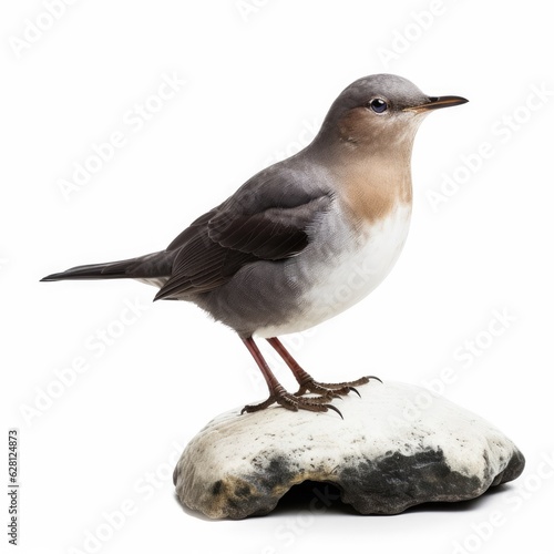 American dipper bird isolated on white. Generative AI