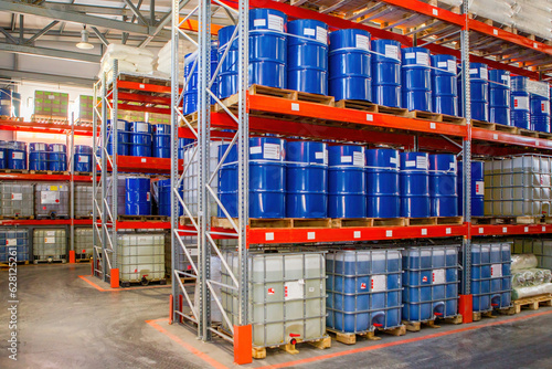 Storehouse with barrels. In...