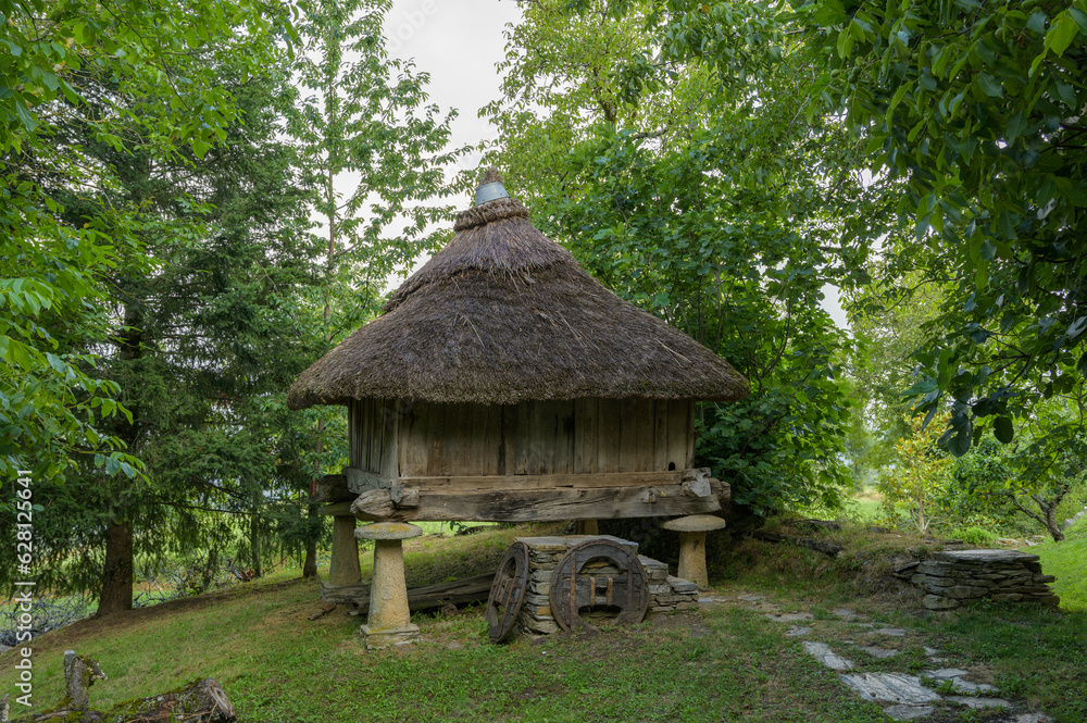 A typical Galician Granary in the spanish countryside