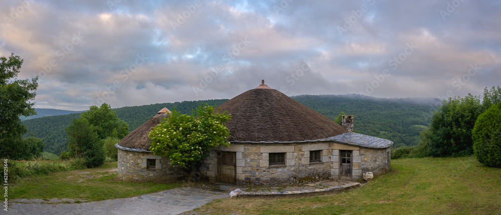A traditional thatched so called Palloza in the galician contryside, Spain