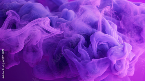 Purple Color Liquid Ink Dense Smoky Abstract Misty Background AI Generative