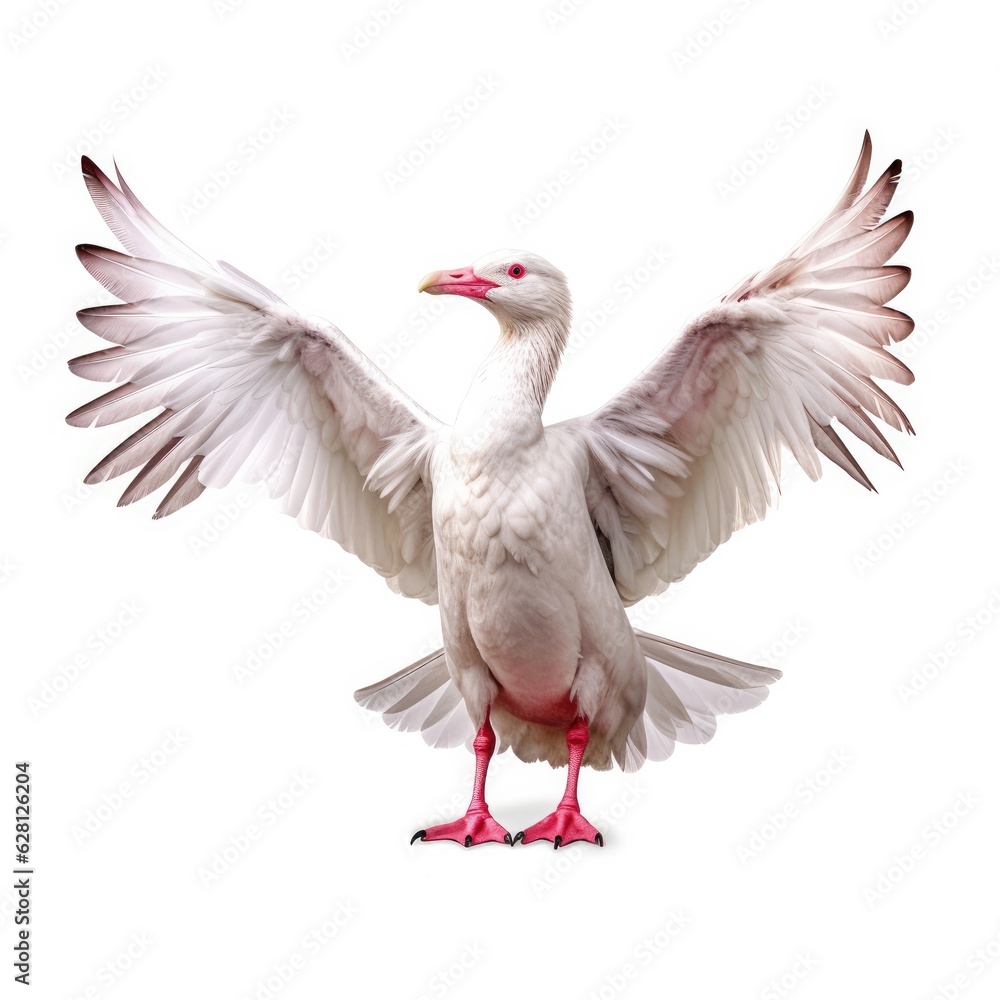 Fototapeta premium Glaucous-winged gull bird isolated on white. Generative AI