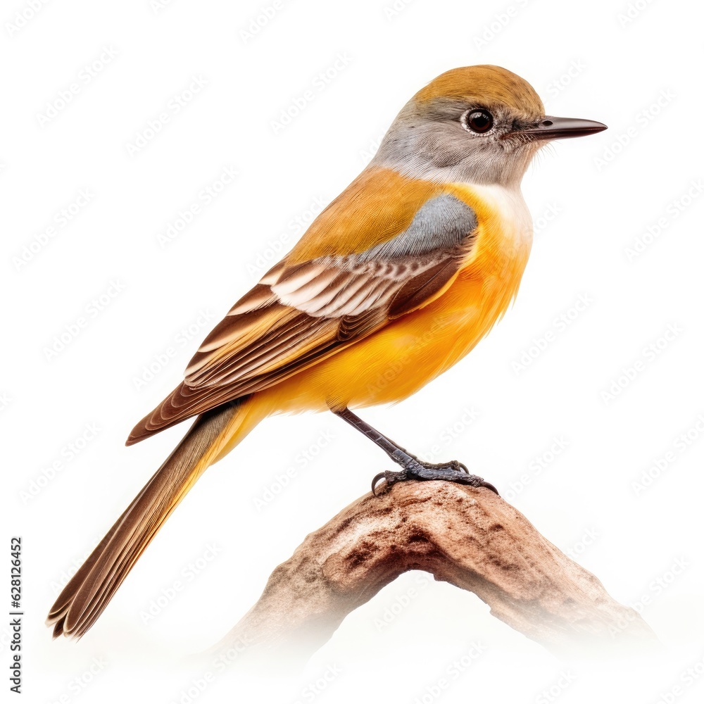 Fototapeta premium La sagras flycatcher bird isolated on white. Generative AI