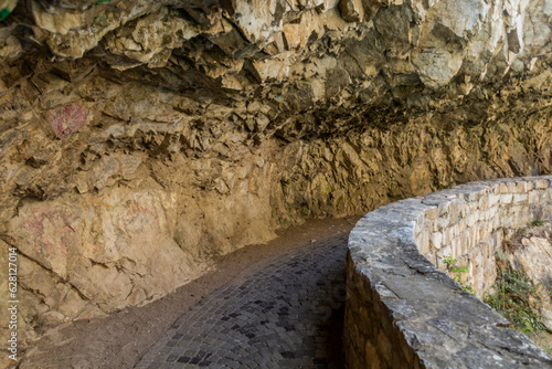 Hiking path in Matka canyon in North Macedonia