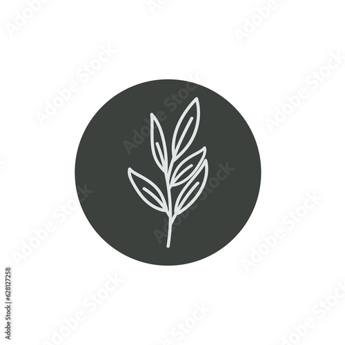 Simple icon with botanical elements 
