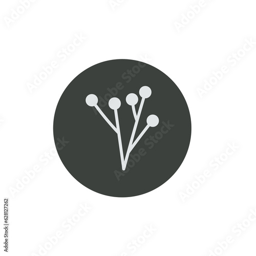 Simple icon with botanical elements 