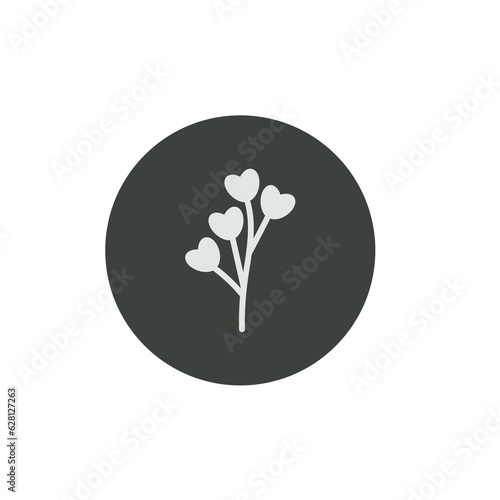 Simple icon with botanical elements 