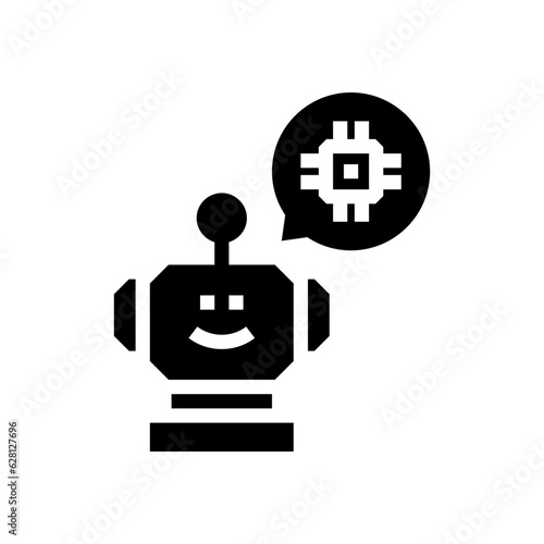 robot glyph style vector icon for any project