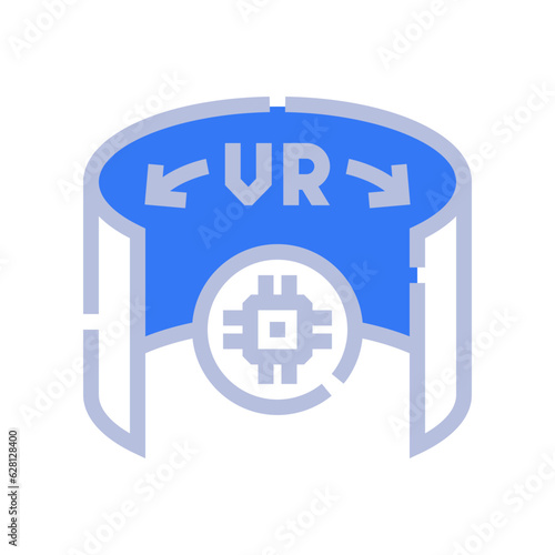 virtual reality two tone style icon vector illustrations