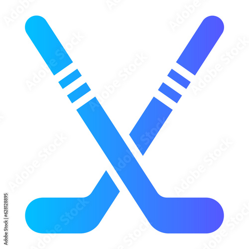 hockey sticks gradient icon