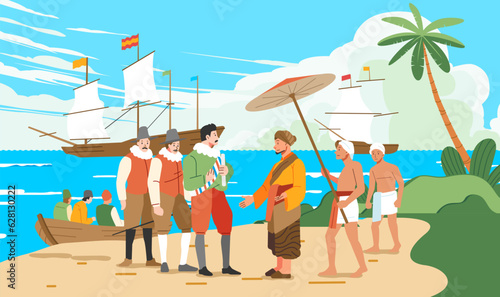 The arrival of Europeans to other continents to trade and colonize on sailing ships. make agreements with local authorities