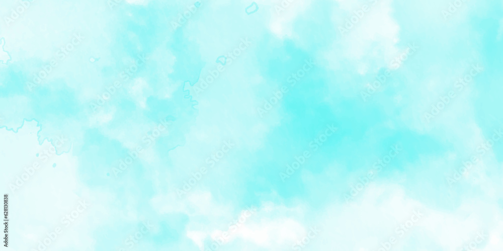 Abstract watercolor sky and clouds Blue wall texture abstract background, hand drawn watercolor shades blue and white background with grunge texture for creative design.	
