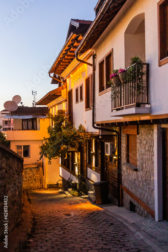 Evening view of a street in the old town in Prizren  Kosovo