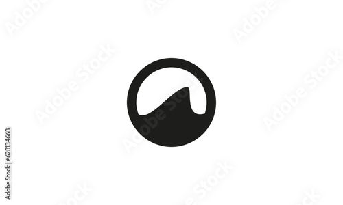 Shark Fin, icon for shark fin in circle, abstract 3d sphere