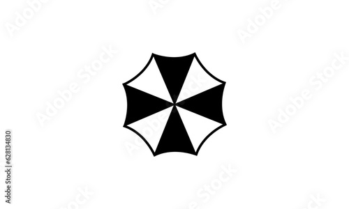 umbrella icon, umbrella from top, black and white umbrella