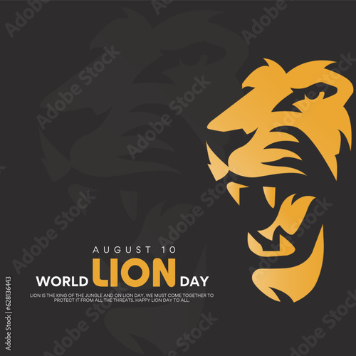 world lion day, wild life day, creative design vector illustration