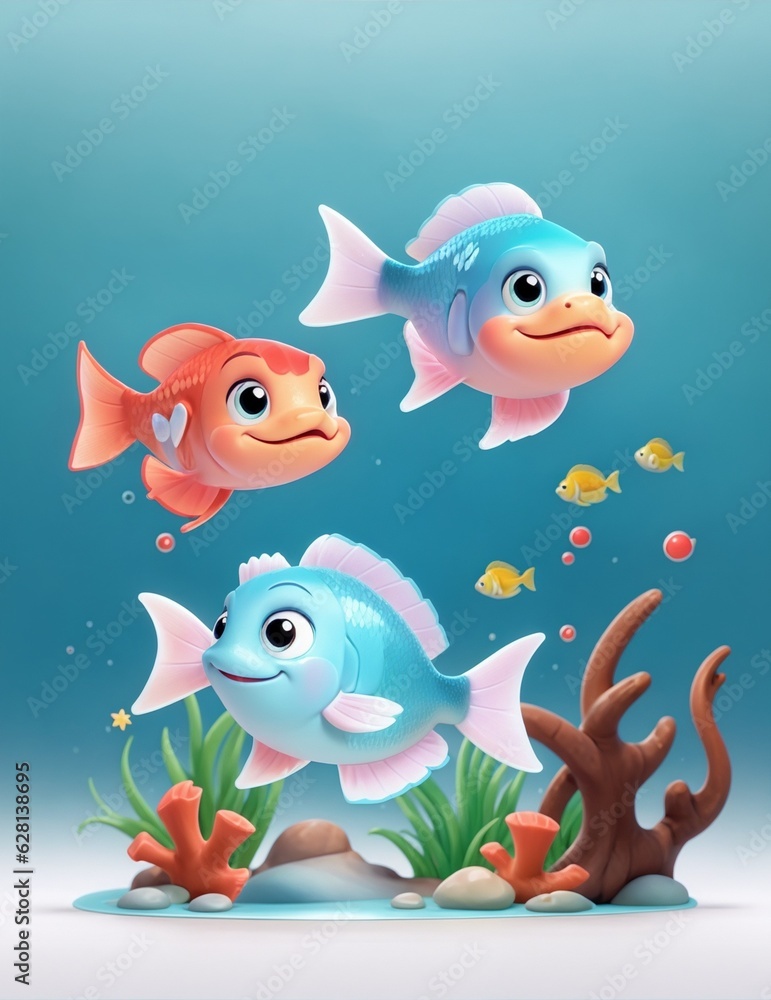 fishes in sea animals cartoon style fishes in sea animals cartoon style