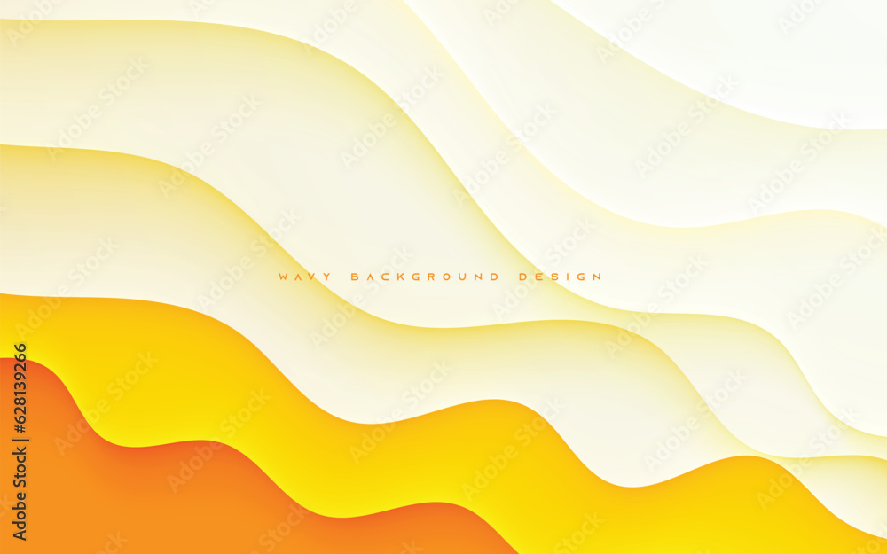 Fototapeta premium Abstract wavy background with Orange color element