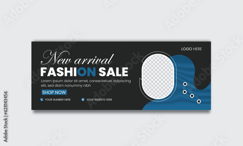 Fashion sale social media facebook cover banner template, Web banner timeline template