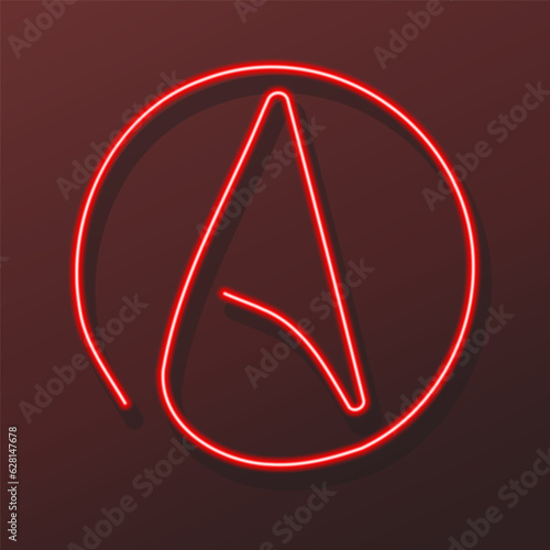 atheism neon sign, modern glowing banner design, colorful modern design trends on black background. Vector illustration.