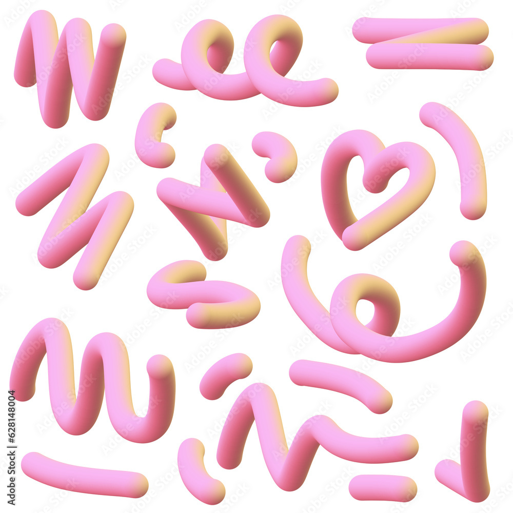 Fluid 3D Gradient Doodle Shapes Y2K Style - Candy Fluid 3D Gradient Doodle Shapes Y2K Style - Candy