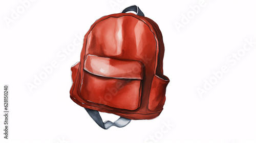 School backpack on white background. Back to school concept.