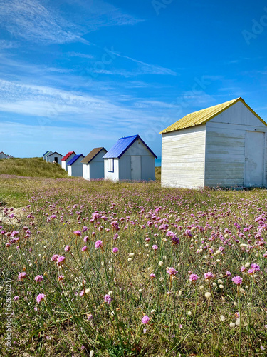 colorful beach huts