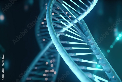 Wallpaper Mural Dna helix enlarged model in bright colors and spots, Generative AI Torontodigital.ca