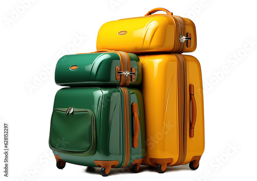 Pile of baggage isolated on...