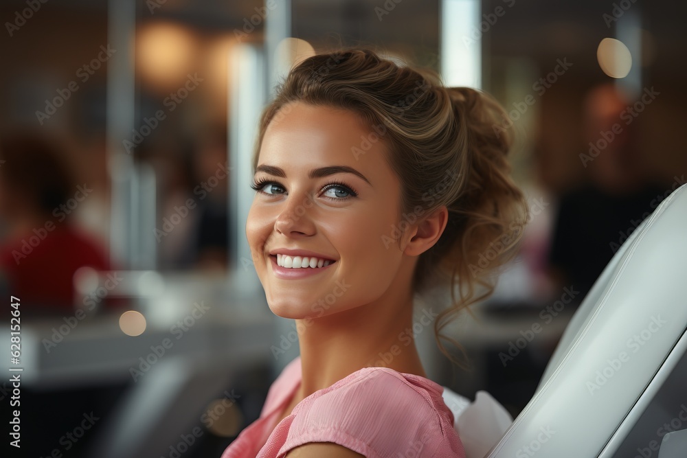 Woman in a dental appointment, generative ai Woman in a dental appointment, generative ai