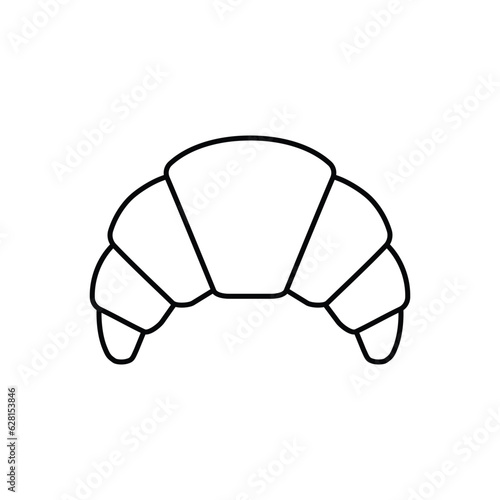 Linear bakery croissant line icon for food apps and websites. Vector illustration.