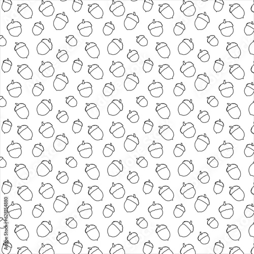 Acorn seamless pattern. Perfect for wallpaper, gift paper, pattern fill, web page background, autumn greeting cards. Vector illustration