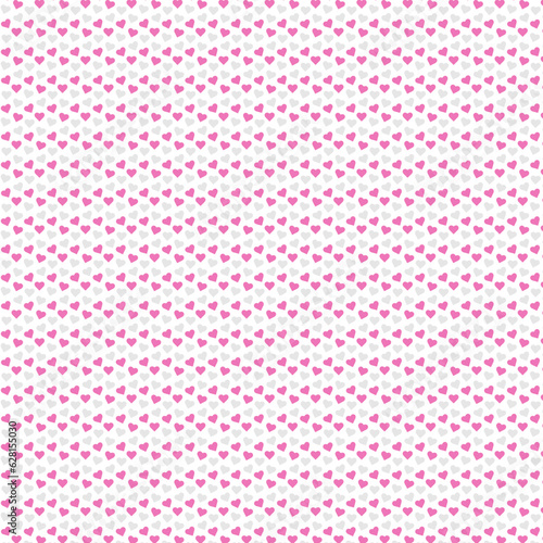 Seamless pattern pink and gray hearts. Love Concept. Happy valentines day, women day holiday, dating invitation, wedding or marriage greeting card design. Vector romantic