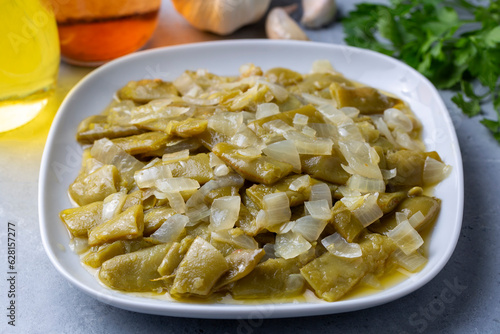 Wallpaper Mural Traditional delicious Turkish food; bean pickle roast. Plate of pickle roasting (tursu kavurma) in the Black Sea region of Turkey. Turkish name; tursu kavurma or fasulye tursusu Torontodigital.ca