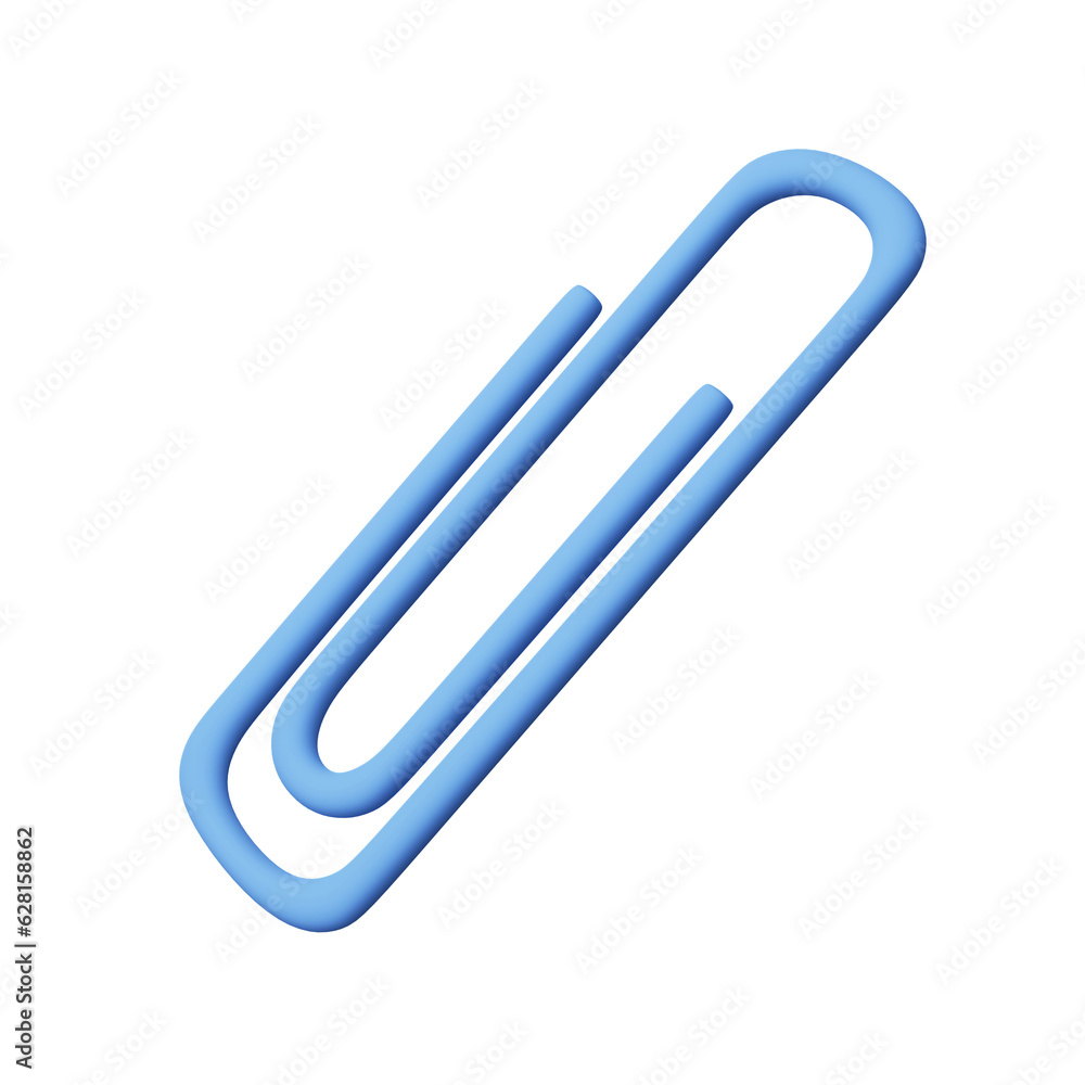 3d paper clip on a white background.3d rendering 3d paper clip on a white background.3d rendering