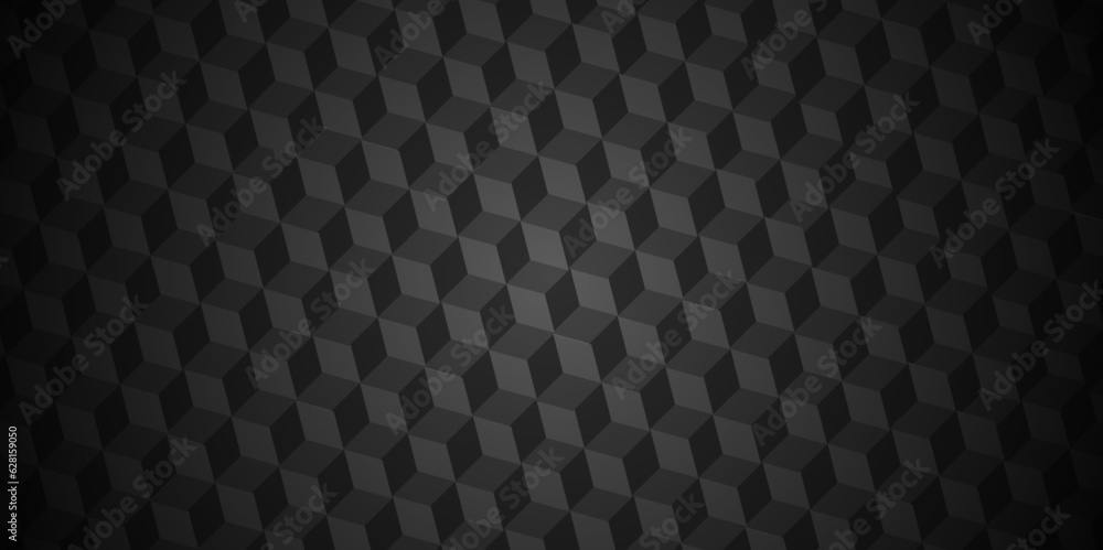 Fototapeta Seamless geometric background dark black cube and paper texture with stripes Pattern of dots paper a seamless geometric back and gray cube pattern background.	
