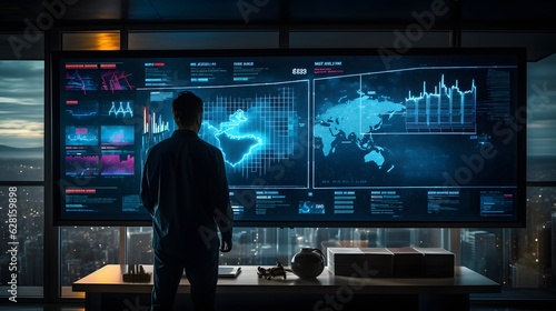 Intelligence and business analytics with key performance indicators dashboard concept