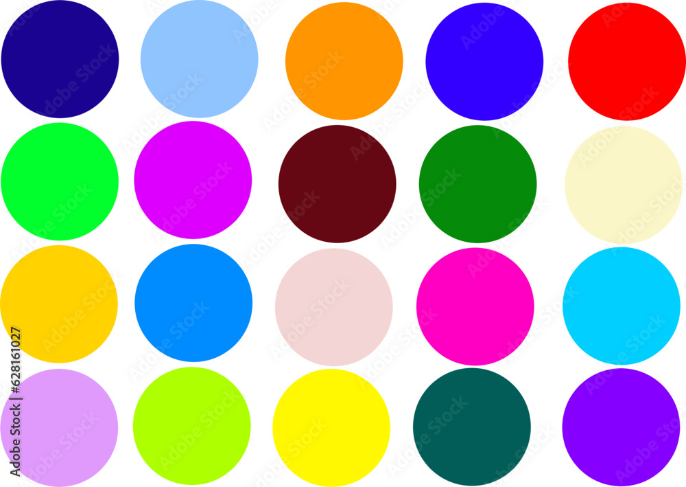 White background with colorful circles shape pattern.