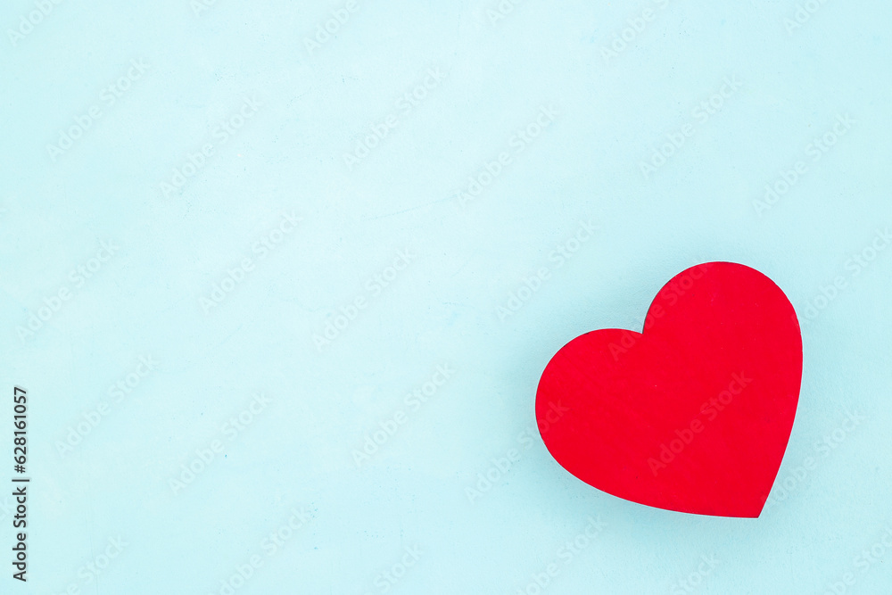 Red heart top view, medical and health care concept. Valentines day background