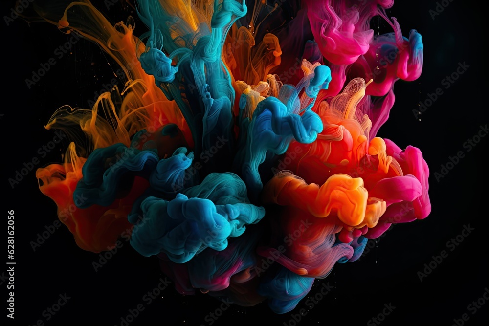 Colorful abstract water smoke splash Colorful abstract water smoke splash