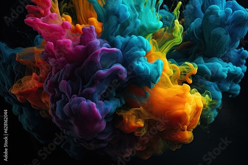 Colorful abstract water smoke splash