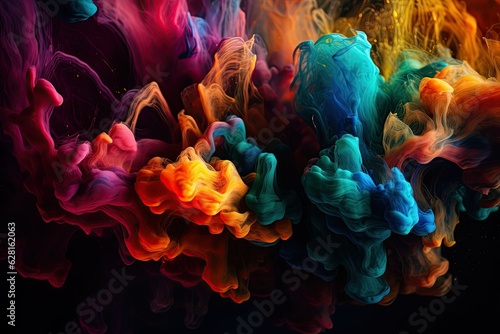 Colorful abstract water smoke splash