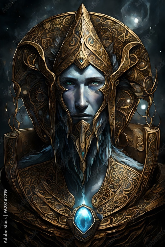 A painting of a fictional character from a science fiction fantasy movie. A painting of a fictional character from a science fiction fantasy movie.