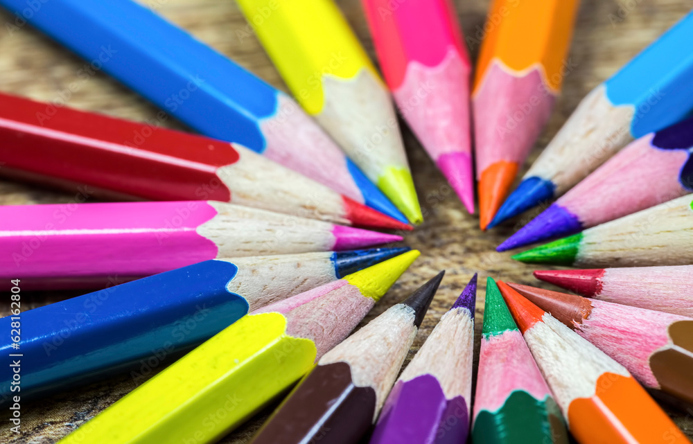 Fototapeta premium Colorful pencils isolated on the white background